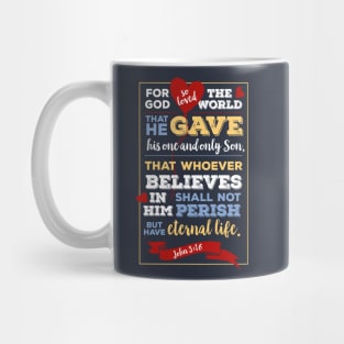 john 3 16, for God so loved the world, happiness positivity, scripture, Christian gift Mug